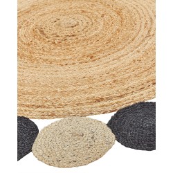 Dywan okrągły z juty ⌀ 140 cm czarny VOSTAN