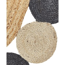 Dywan okrągły z juty ⌀ 140 cm czarny VOSTAN