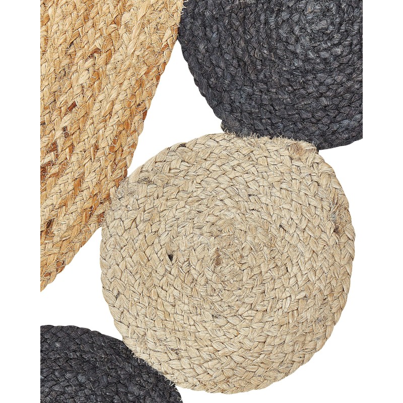 Dywan okrągły z juty ⌀ 140 cm czarny VOSTAN