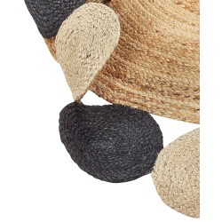 Dywan okrągły z juty ⌀ 140 cm czarny VOSTAN