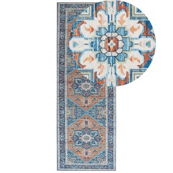 Dywan 70 x 200 cm niebiesko-pomarańczowy RITAPURAM