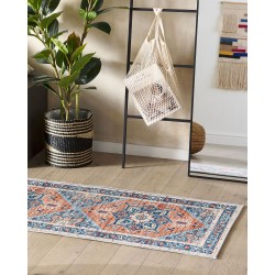 Dywan 70 x 200 cm niebiesko-pomarańczowy RITAPURAM