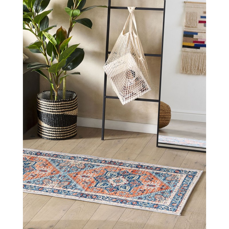 Dywan 70 x 200 cm niebiesko-pomarańczowy RITAPURAM