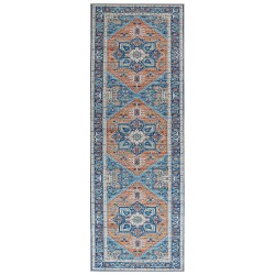 Dywan 70 x 200 cm niebiesko-pomarańczowy RITAPURAM