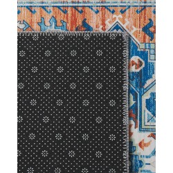 Dywan 70 x 200 cm niebiesko-pomarańczowy RITAPURAM