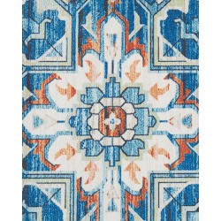 Dywan 70 x 200 cm niebiesko-pomarańczowy RITAPURAM