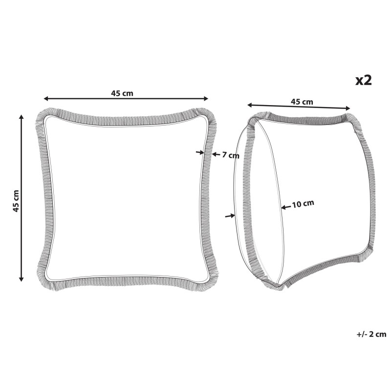 Zestaw 2 poduszek dekoracyjnych MITELLA Welur 45 x 45 cm Niebieski Wzór kwiatowy