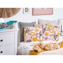 Zestaw 2 poduszek dekoracyjnych KANDIARO Bawełna 45 x 45 cm Kolorowy Wzór kwiatowy