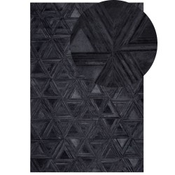 Dywan skórzany 140 x 200 cm czarny KASAR