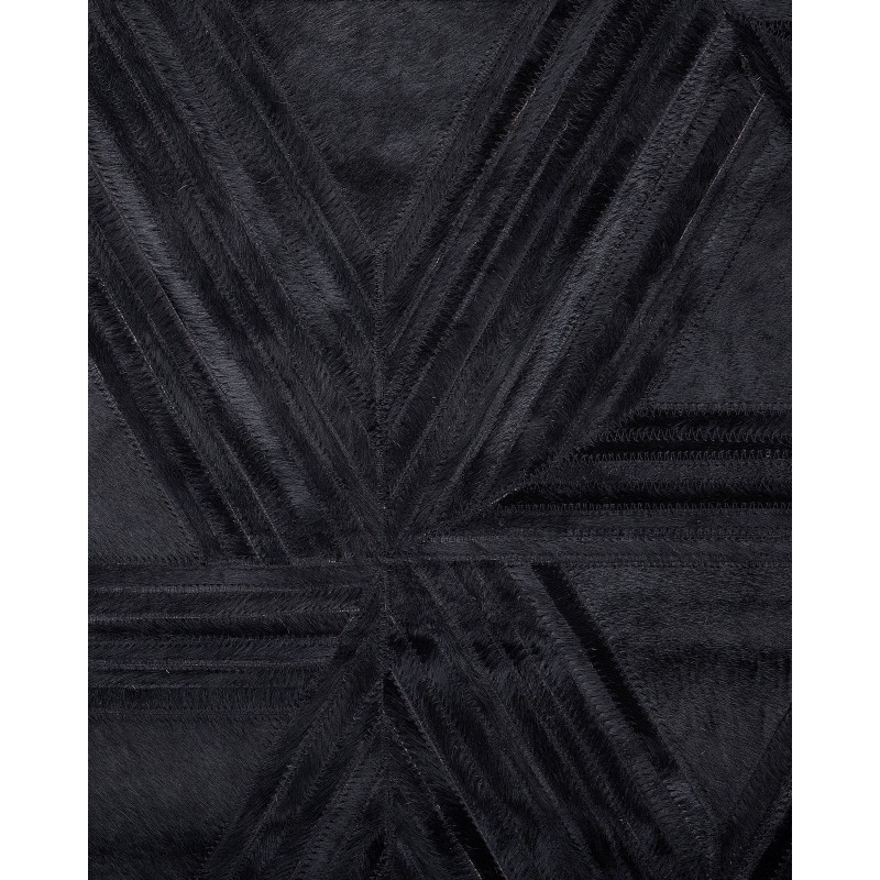Dywan skórzany 140 x 200 cm czarny KASAR