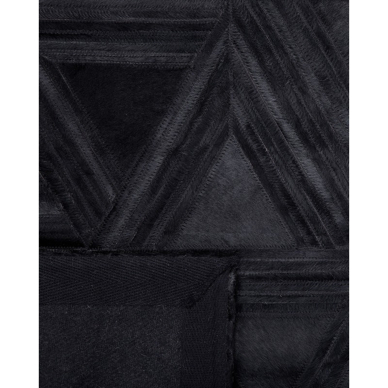 Dywan skórzany 140 x 200 cm czarny KASAR