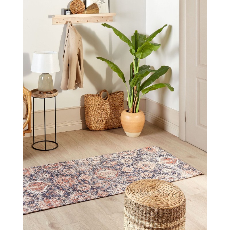 Dywan bawełniany 80 x 300 cm niebiesko-czerwony KURIN