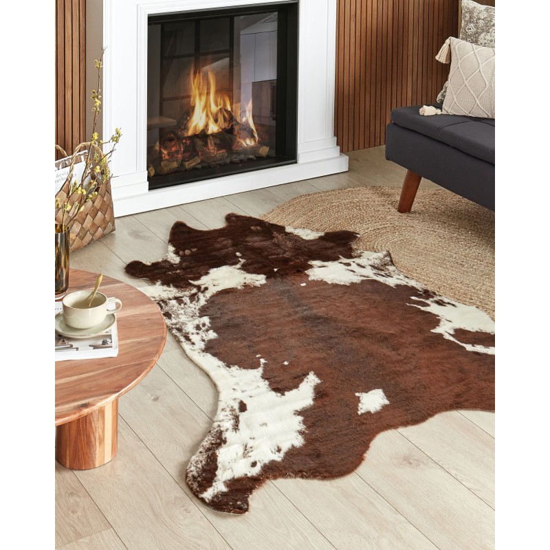 Dywan ekoskóra 130 x 170 cm brązowo-biały BOGONG