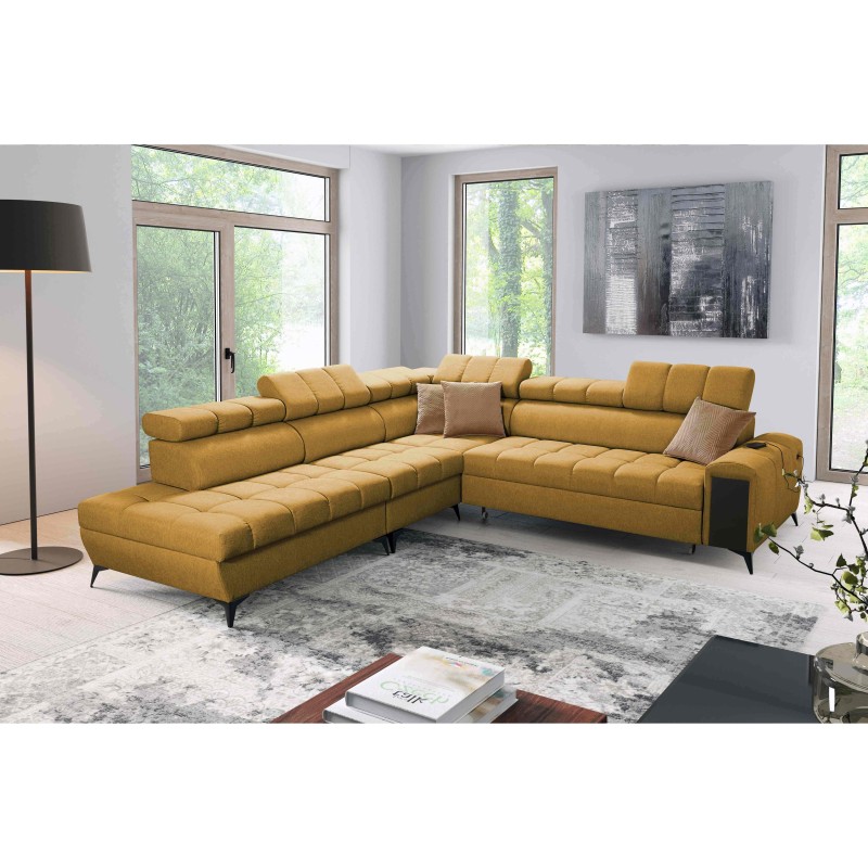 Venna IX Ecksofa mit Schlaffunktion, USB-Anschluss und aufklappbar