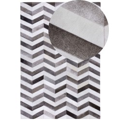 Dywan skórzany 140 x 200 cm szary AKSAZ