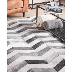 Dywan skórzany 140 x 200 cm szary AKSAZ