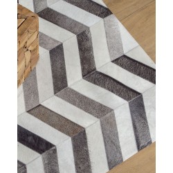 Dywan skórzany 140 x 200 cm szary AKSAZ