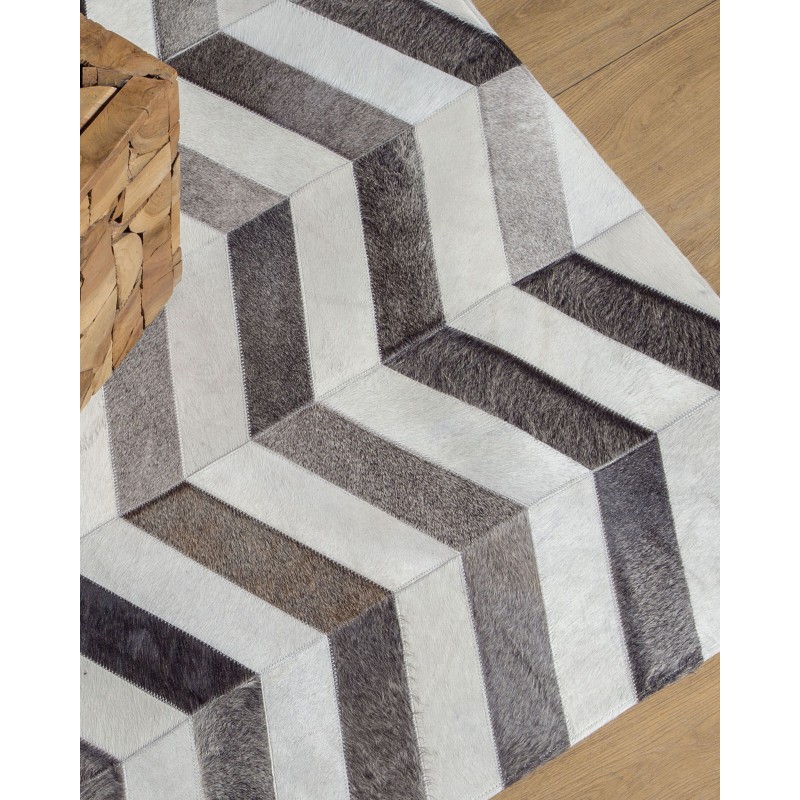 Dywan skórzany 140 x 200 cm szary AKSAZ