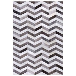 Dywan skórzany 140 x 200 cm szary AKSAZ