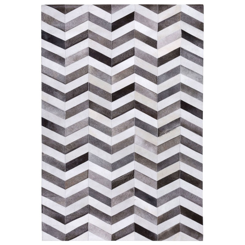 Dywan skórzany 140 x 200 cm szary AKSAZ