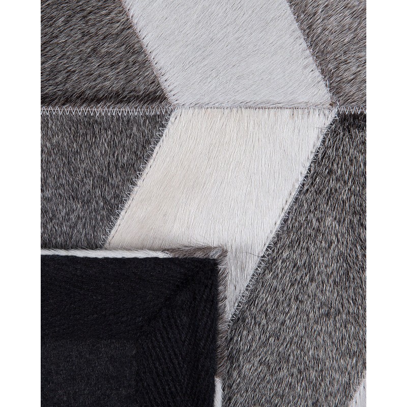 Dywan skórzany 140 x 200 cm szary AKSAZ