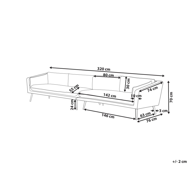 Sofa ogrodowa 4-osobowa beżowa LORETELLO