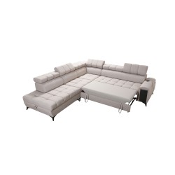 Venna IX corner sofa with sleeping function, USB port, and opening