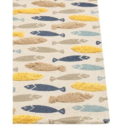 Dywan dziecięcy bawełniany w rybki 80 x 150 cm wielokolorowy IPUH