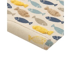 Dywan dziecięcy bawełniany w rybki 80 x 150 cm wielokolorowy IPUH