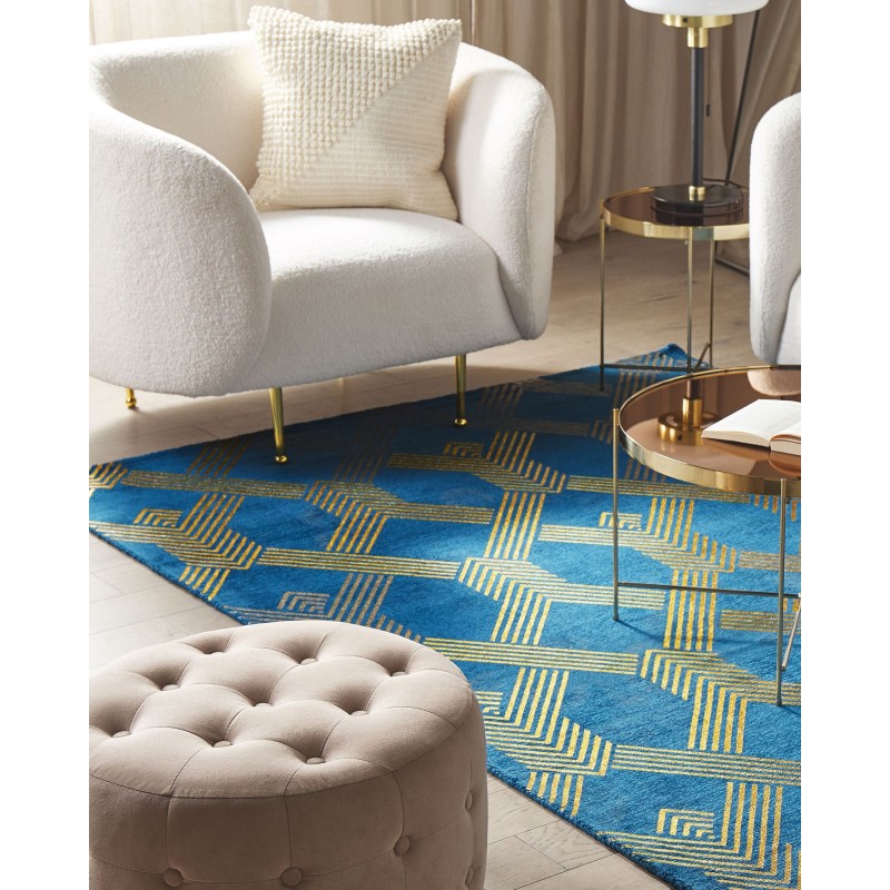 Dywan z wiskozy 140 x 200 cm niebieski VEKSE