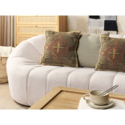 Poduszka dekoracyjna KATORA Juta 45 x 45 cm Zielony Wzór orientalny