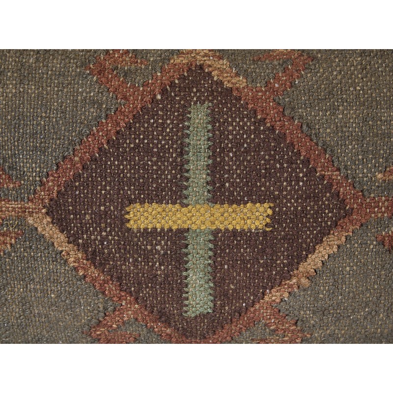 Poduszka dekoracyjna KATORA Juta 45 x 45 cm Zielony Wzór orientalny