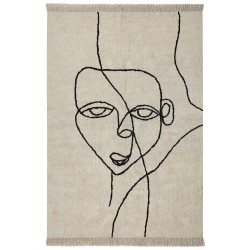 Dywan bawełniany 160 x 230 cm beżowo-czarny NURU