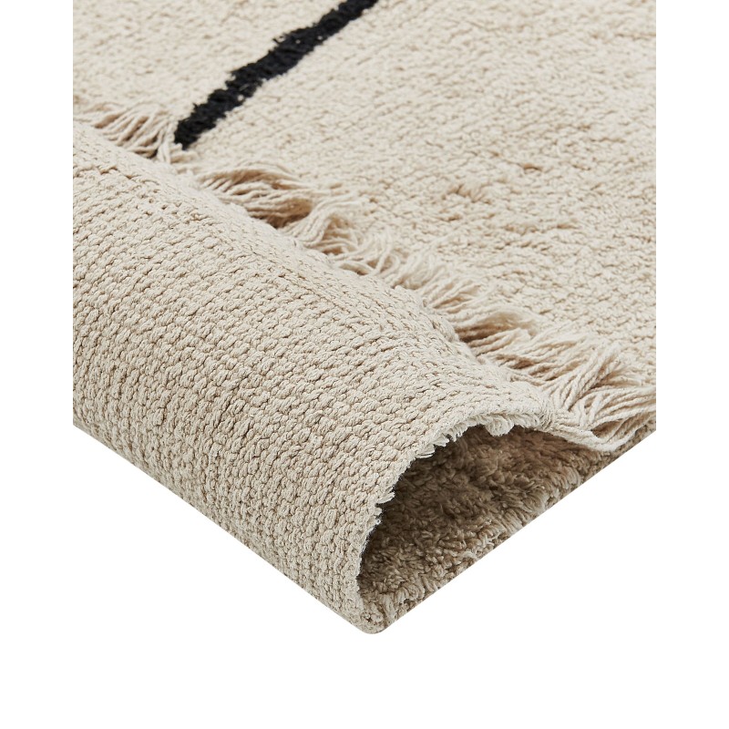 Dywan bawełniany 160 x 230 cm beżowo-czarny NURU