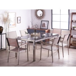 Stół ogrodowy GROSSETO 180 cm 90 cm Polerowany Granit Czarny