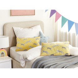 2 bawełniane poduszki dekoracyjne w gepardy 30 x 50 cm żółte ARALES