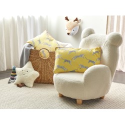 2 bawełniane poduszki dekoracyjne w gepardy 30 x 50 cm żółte ARALES