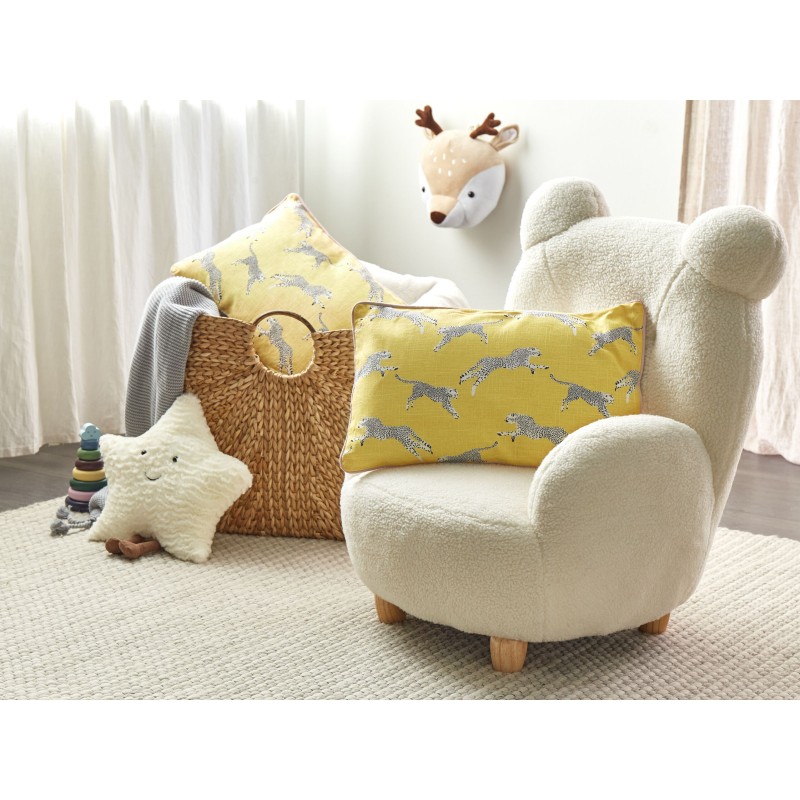 2 bawełniane poduszki dekoracyjne w gepardy 30 x 50 cm żółte ARALES