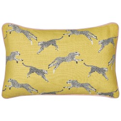 2 bawełniane poduszki dekoracyjne w gepardy 30 x 50 cm żółte ARALES
