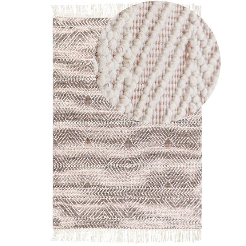 Dywan wełniany 160 x 230 cm beżowo-brązowy KESTEL