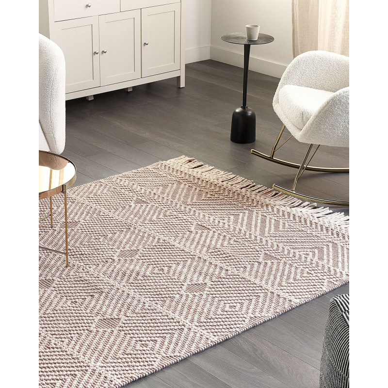 Dywan wełniany 160 x 230 cm beżowo-brązowy KESTEL