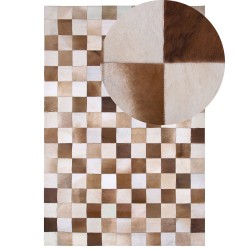 Dywan skórzany 140 x 200 cm brązowo-beżowy SOLMAZ