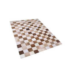 Dywan skórzany 140 x 200 cm brązowo-beżowy SOLMAZ