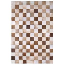 Dywan skórzany 140 x 200 cm brązowo-beżowy SOLMAZ