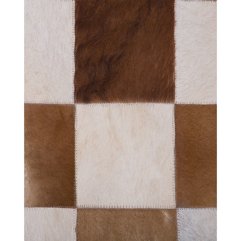 Dywan skórzany 140 x 200 cm brązowo-beżowy SOLMAZ