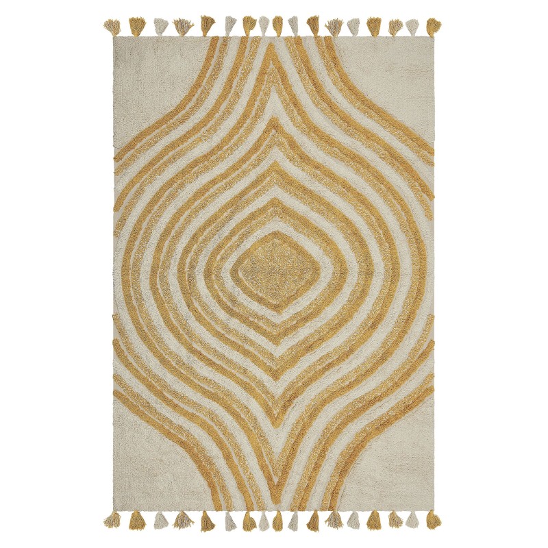 Dywan bawełniany 140 x 200 cm beżowo-żółty BINGOL