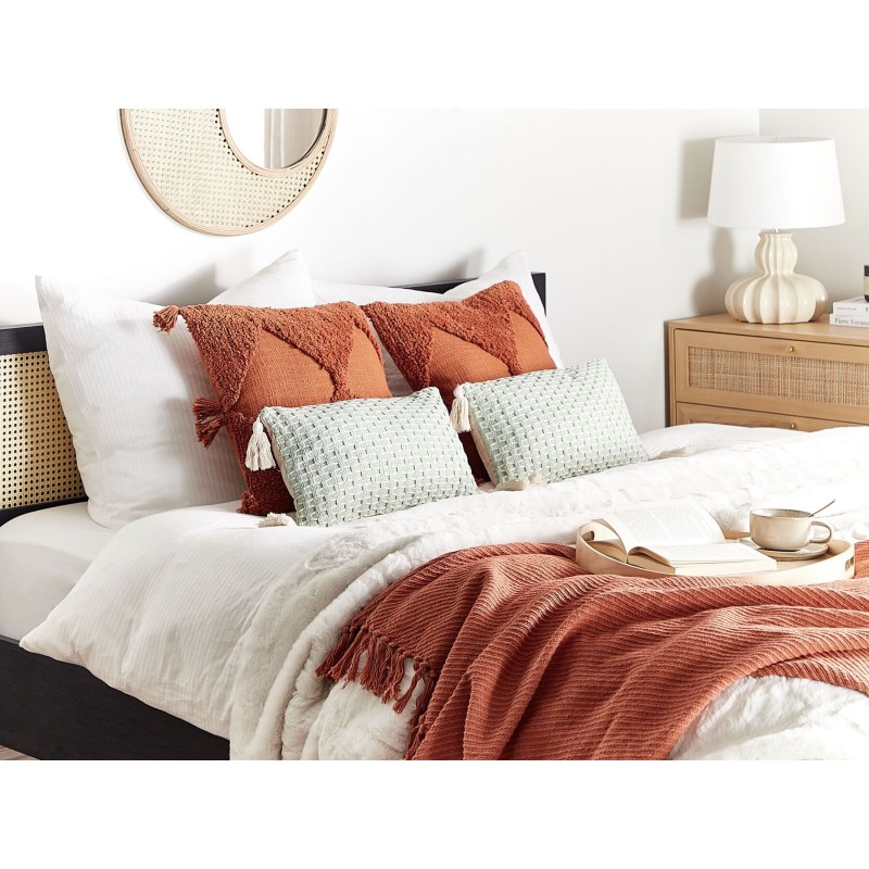 Zestaw 2 poduszek dekoracyjnych HAKONE 45 x 25 cm Miętowy Wzór geometryczny