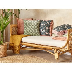 Zestaw 2 poduszek dekoracyjnych RUNGIA Welur 45 x 45 cm Zielony Wzór kwiatowy