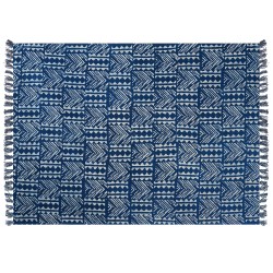 Koc SHIVPURI Bawełna 130 x 180 cm Niebieski