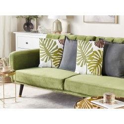 Zestaw 2 poduszek dekoracyjnych ZENOBIA Bawełna 45 x 45 cm Ciemnozielony Wzór roślinny